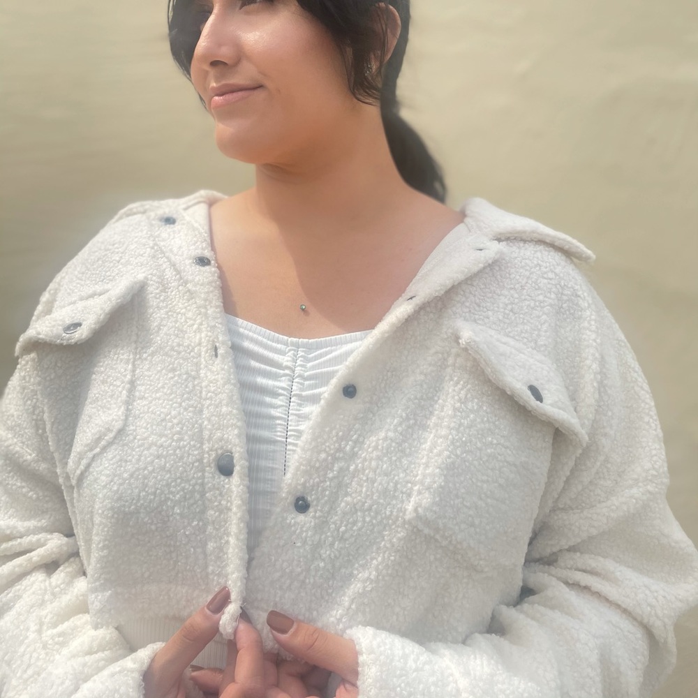 Cropped teddy jacket 🧸